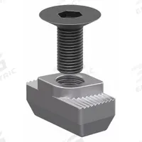 Bolt Assembly: M6 Size, 18 mm Thread Lg, Flat Head Socket Cap, For 10.2 mm Slot Wd, 45 Series, 6 PK (MPN 75-3587-6). Key specifications — Fastener Type: Hammer Nut; Fastener Head Type: Flat Head Socket Cap; Material: Steel; Finish: Zinc-Plated; T-Slot Fastener Type: Bolt Assembly; Threaded Hole Location: Single Center; Compatible Series: 80/20 45 Series; System of Measurement: Metric.
