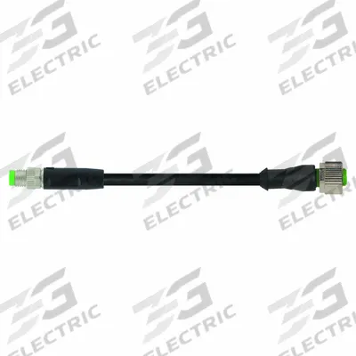 MURRELEKTRONIK Cordset: M8 Male Straight X M12 Female Straight, PVC, Black - M12 x M8 Cordsets with PVC Jacket for Flexing Applications