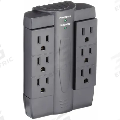 APPROVED VENDOR Plug Adapter: 6 Outlet, 0 USB Ports - Surge-Protected Outlet Plug Adapters