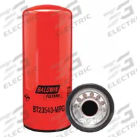 BALDWIN FILTERS Hydraulic Filter: Hydraulic Fluid, M90 x 2.0 Thread Size, Spin-On, Cellulose (MPN BT23543-MPG). Key specifications — Media Material: Cellulose; Brand: BALDWIN FILTERS; Compatible Fluid Type: Hydraulic Fluid; Compatible Vehicle Make: John Deere; Includes: Attached Gasket; Thread Size: M90 x 2.0.