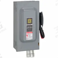 SQUARE D Safety Switch: Non-Fusible, 60 A, Three Phase, 600V AC, Galvanized Steel, Indoor (MPN HU362AWH). Key specifications — attr867074: SQUARE D; attr925469: Hubbellock.