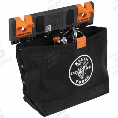 KLEIN TOOLS Hardware Pouch Module: 5 3/16 in W x 11 13/16 in H, Black/Gray/Orange - Aerial Bucket Storage Modules