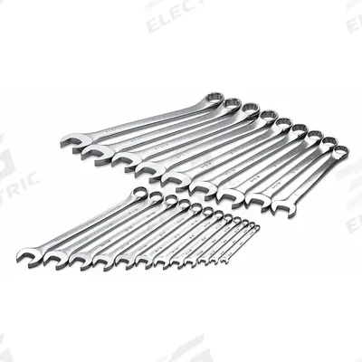 SK PROFESSIONAL TOOLS Combination Wrench Set: Alloy Steel, Chrome, 21 Tools - SAE 12-Point Combination Wrench Sets