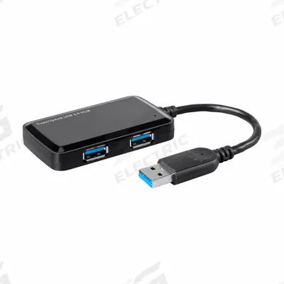 MONOPRICE Hub: USB 3.0 Connection, 4 Ports, Black - USB Hubs