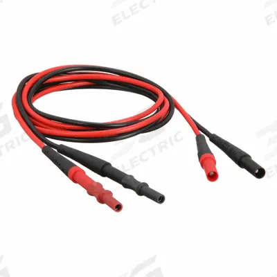 FLUKE Test Leads: CAT III 1000V/CAT IV 600V, Straight Shrouded Plug, 4 7/8 ft Lg - Modular Test Leads