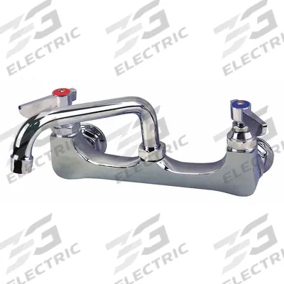 DOMINION COMMERCIAL FAUCETS Low Arc Service Sink Faucet: Wall, Widespread, Brass - Widespread Utility Faucets