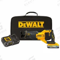 DEWALT Reciprocating Saw: 1 Battery, 1 Charger, 1 in Stroke Lg, 3,200 Max. Strokes per Minute, 5 Ah (MPN DCS382H1). Key specifications — attr1170520: Brushless; attr1179903: 5 Ah.