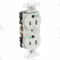 HUBBELL Receptacle: Duplex, 5-15, Gray, 125V AC, 15 A, 2 Pole / 3 Wire (MPN BR15GRYWR)
