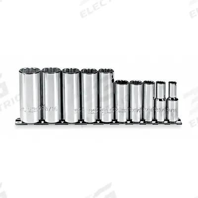 PROTO Socket Set: 3/8 in Drive, 10 Piece, 12-Point, SAE - SAE & Metric Socket Sets