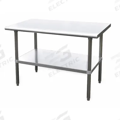 APPROVED VENDOR Work Table: Fixed Ht, Stainless Steel, 72 in x 30 in - Stainless-Steel-Top Worktables
