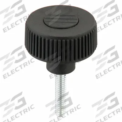 KIPP Hand Knob: Knurled, Plastic w/ Steel Thread, 5/16"-18 Thread, 30 mm Thread Lg - Knurled Knobs with Threaded Stud