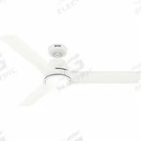HUNTER Ceiling Fan: 52 in Blade Dia, Matte White, 6 Speeds, Light Kit (MPN 52928). Key specifications — Finish: Matte White; Material: Galvanized; Light Kit: Yes; Number of Speeds: 6; Brand: HUNTER.