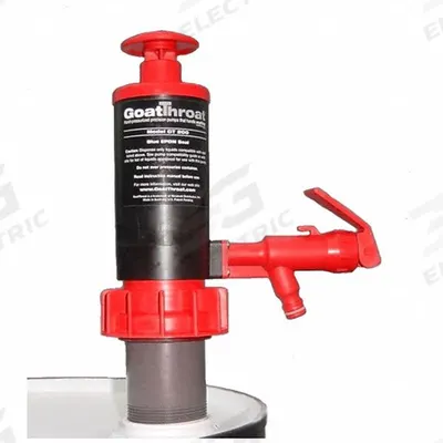 GOATTHROAT PUMPS Hand Pump: Piston Action, Polypropylene Housing, 48 oz per stroke, Piston - Down-Stroke Drum Pumps