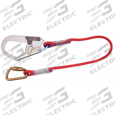 MILLER BY PIP Positioning Lanyard: Steel Rebar Hook, Steel Carabiner, 4 ft Lg - Positioning & Restraint Lanyards