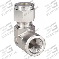 PARKER Compression Fitting Elbow: 1/4 in OD x 1/8 in Pipe Fitting Size, Compression x FNPT (MPN 4FEL2N-316). Key specifications — Compatible Fitting Brands: Parker A-LOK; Brand: PARKER.
