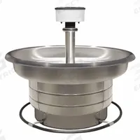 BRADLEY Wash Fountain: Silver, Stainless Steel, Circular, 54 in Overall Wd, 8 Stations (MPN S93-535). Key specifications — Bowl Shape: Circular; Drain Type: Central Rising, Supplied from Above; Color: Silver; Brand: BRADLEY; Series: Stainless Steel Classic; Sink Material: Stainless Steel; ADA Compliant: Not ADA Compliant.