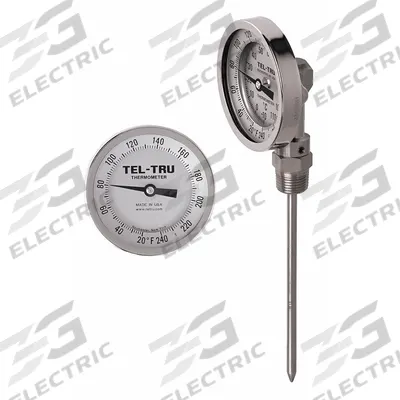 TEL-TRU Dial Thermometer: 50°F to 500°F /10°C to 250°C, +/- 1% Accuracy - General Purpose Dial Pocket Thermometers