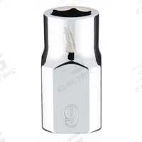 MILWAUKEE Standard Socket: Metric, 3/8 in Drive Size, 9 mm Socket Size, 6-Point, Std, Chrome (MPN 45-34-9079). Key specifications — attr1204417: MILWAUKEE; attr1204392: Chrome.