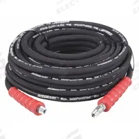 Pressure Washer Hose: 3/8 in ID, 100 ft Lg, Rubber, Black, 3/8 in x 3/8 in Fitting Size, MNPT x MNPT (MPN 22KE03). Key specifications — Hose Cover Material: Rubber; Fitting Type: MNPT x MNPT; Hose Color: Black; Hose Configuration: Coupled Assembly; Brand: SPEEDAIRE.