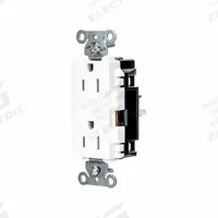 HUBBELL Receptacle: Decorator Duplex, 5-15, White, 125V AC, 15 A, 2 Pole / 3 Wire (MPN HBL2152STW)