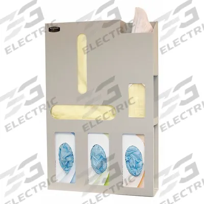 BOWMAN DISPENSERS Protection System: 16 3/4 in Overall Wd, 4 in Overall Dp, 6 Compartments - Surgical Gown & Dressing Dispensers
