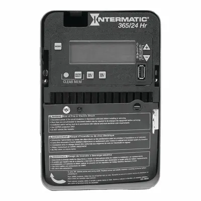 INTERMATIC Electronic Timer: 24 hr, Not Astronomic, 120-277V AC, DPST/SPST - Digital Timer Switches