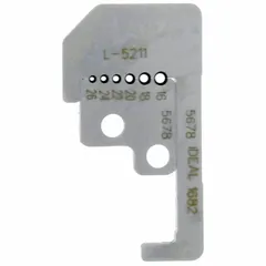 Steel replacement blades for wire strippers, with an overall length of 1-4/5 in. Designed for cutting and stripping insulation from solid wire in electrical and maintenance tasks.