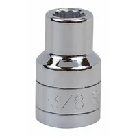 SK PROFESSIONAL TOOLS Socket: SAE, 1/2 in Drive Size, 3/8 in Socket Size, 12-Point, Std, Chrome (MPN 40212)