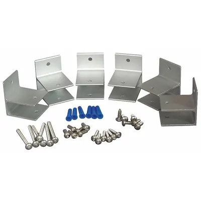 ASI GLOBAL PARTITIONS Panel Bracket: Aluminum, Brushed, 2 in Overall Ht - Brackets, Alcove Clips & Channels for Bathroom Partitions