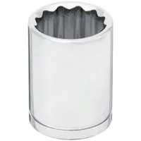 WESTWARD Flex Socket: 1/2 in Drive Size, 7/8 in Socket Size, 12-Point, Std, Chrome