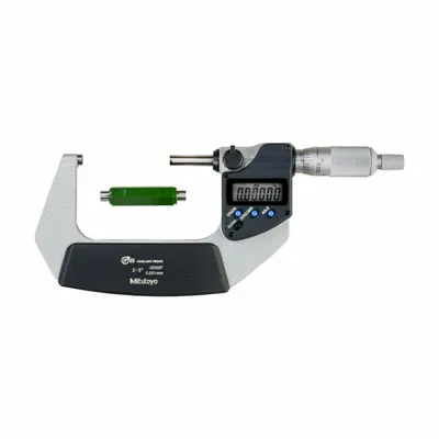 MITUTOYO 293-342-32CAL Micrometer with SPC Output, 0-1 in / 0-25.4 mm, IP65 - Micrometers with SPC Output for Harsh Environments