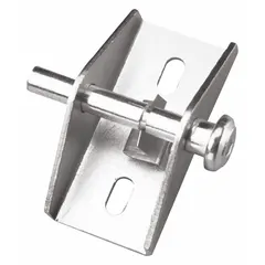 This sliding door lock from PRIME-LINE measures 2 inches in height and 1 inch in width. It is designed to secure sliding doors in residential and light commercial settings, providing a simple locking mechanism to prevent unauthorized entry or accidental movement.