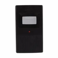 Single-channel visor transmitter operating at 318 MHz maximum frequency. Features one button and 1,000,000 codes. Batteries included. Suitable for remote control of security systems such as gate or garage door openers