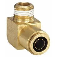 Push-Fit Elbow Fitting: 5/8 in OD x 1/2 in Pipe Fitting Size, Push-to-Connect x NPTF, Brass, Adapter (MPN 1869X10S)