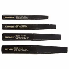 This 4-piece straight-flute extractor set is designed for removing damaged or stripped screws from metal, wood, or plastic. The extractors cover a capacity range of 3/4 in to 1-3/8 in, suitable for automotive, industrial, and maintenance tasks where broken fasteners must be extracted without damaging surrounding material.