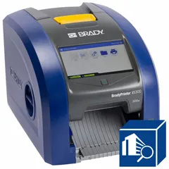 PC connected/standalone single-color printer with Ethernet and USB connectivity. Includes Brady Workstation Safety and Facility Identification Software Suite and a stylus. Used for on-demand printing of facility safety labels and signs.