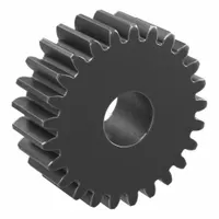 Hubless Spur Gear: Module m 1, 25 Teeth, 8 mm Bore Dia, Black Oxide Coated Carbon Steel, Plain Bore (MPN SSA1-25)