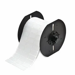 This precut label roll is made of metal-detectable polyester, allowing labels to be detected by metal detectors in food processing and pharmaceutical environments to prevent contamination. Each label measures 1/2 in x 1 in and is gray in color. Compatible with the i3300 printer series for on-demand printing.