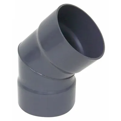 PLASTIC SUPPLY 45 Degree Elbow: PVC, For 6 in Duct Dia, 13 1/2 in Overall Lg, 2 Pieces - Elbows