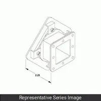Stainless steel swivel nipple for connecting sections of corrosion-resistant washdown wireways. Measures 4 in wide, 4 in high, and 2 1/4 in long. Used in environments requiring resistance to high-pressure cleaning and corrosive chemicals