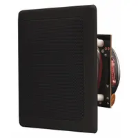 This passive 2-way ceiling-mount speaker is rated for outdoor use. It has an 8 ohm impedance, an overall width of 4 3/4 inches, and an overall height of 2 inches. Suitable for background music or paging in covered outdoor areas