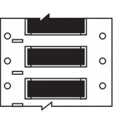 Polyolefin precut sleeve label roll in black matte finish. Each label measures 1/8 in x 2 in and is designed for wire gauges 16 AWG to 22 AWG. Compatible with IP Series printers. Used for industrial wire and cable identification.