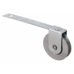 This tension spring roller is designed for use in sliding screen door assemblies. It provides tension to keep the door aligned and rolling smoothly within its track. Sold as a pair, this unfinished gray roller is a direct replacement for worn or broken rollers in residential and light-commercial sliding screen doors.