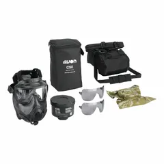 The C50 First Responder Gas Mask is a tactical respirator in size L, constructed of rubber. It includes an accessories carrier and features a threaded SCBA connection for supplied-air systems. Suitable for use in hazardous environments requiring respiratory protection.