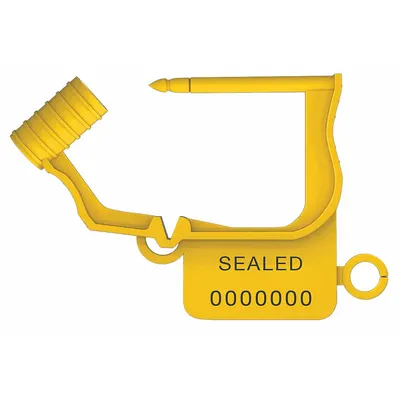 UNIVERSEAL Padlock Seals: Yellow, Plastic, 15 lb Breaking Strength, 1 1/4 in Hasp Lg - Plastic Hasp Padlock Seals