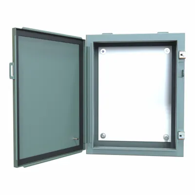HAMMOND Electrical Enclosure: Steel, 20 in x 16 in x 6 in, NEMA 12/13, w/Panel - Steel Dust-Tight Enclosures