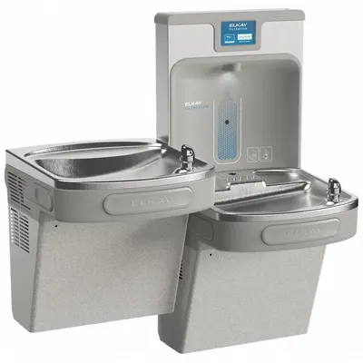 ELKAY LZSTL8WSVRLK On-Wall Two-Level Drinking Fountain with Bottle Filler - On-Wall Two-Level Drinking Fountains with Bottle Fillers