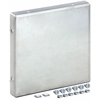 HOFFMAN Wireway Closure Plate: 8 in Wd, 8 in Ht, 14 ga Gauge, 1, Without Knockouts - End Caps for Indoor Wireways