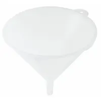 This general purpose lab funnel is made of LDPE and has a 6 L capacity. It features a 304.8 mm diameter, a 22.4 mm stem diameter, and a 79.4 mm stem length, in white. Suitable for liquid transfer and filtration tasks in laboratory settings