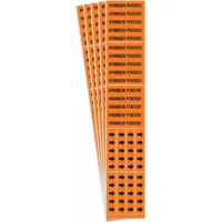 Pipe Marker: Hydrogen Peroxide, Orange, Black, Fits 3/4 in and Smaller Pipe O.D., With Arrows, 5 PK (MPN 7383-3C-PK)